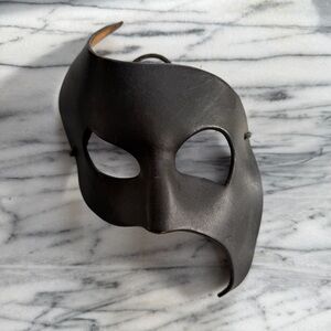 Black Leather Masquerade Mask